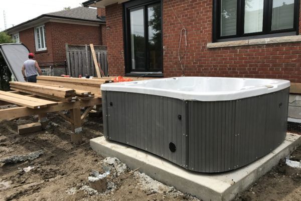 hot tub concrete deck slab
